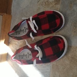 Gypsy Jazz buffalo plaid shoes